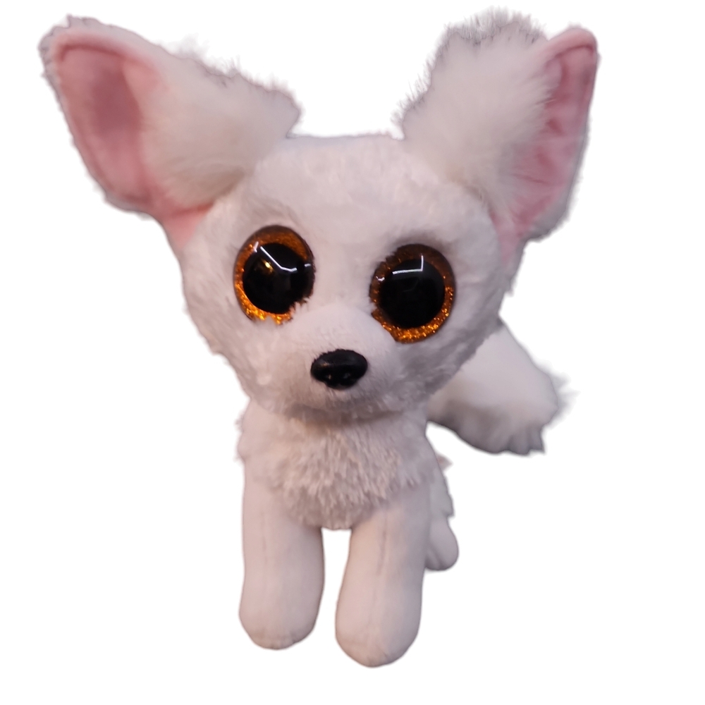 TY BEANIE BOOS TYSILK PHOENIX THE WHITE‎ FENNEC FOX 6” PLUSH